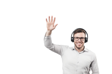 Male Customer Service Agent Greeting with a Smile