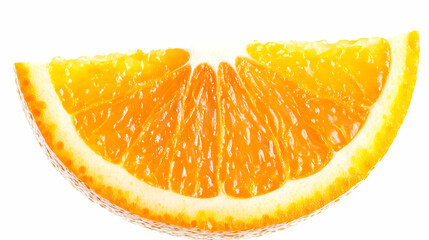 Juicy orange slice, vitamins, healthy food, white background,  food photography