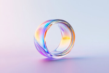 Futuristic 3D Design of a Colorful Flat Representation of Ring