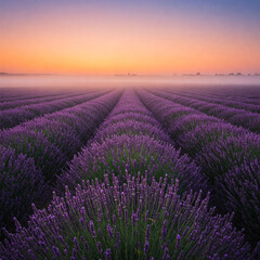 Fototapeta premium lavender field at sunset