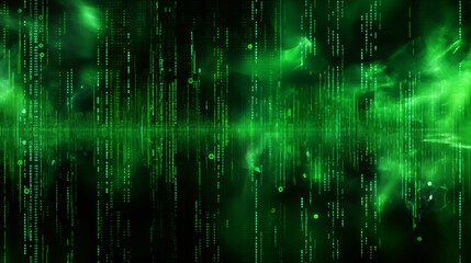 Obraz premium Abstract green digital binary code matrix texture background.