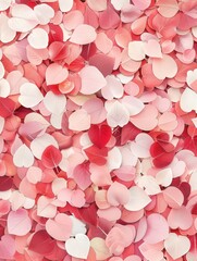 A delightful collection of heart-shaped leaves in varying shades of pink and red. A romantic and lovely image perfect for Valentine's Day or any romantic occasion.