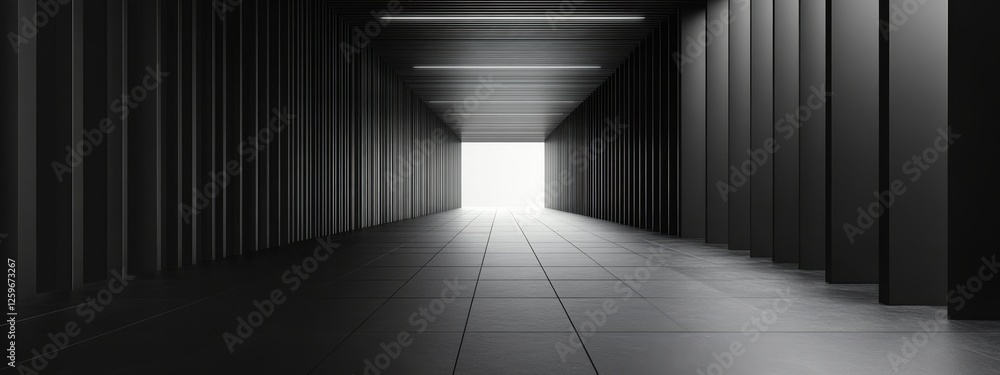 Poster linear grids on a black background, minimalist design banner template with white space for text. ide