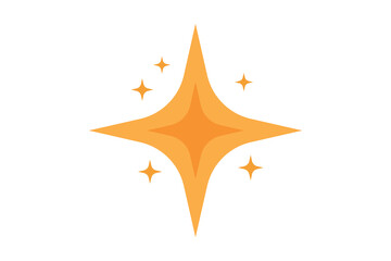 yellow star vector, sparkle light graphic, shine bright icon