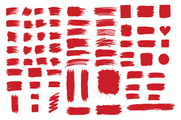 red paint brush strokes vector, grunge texture design elements, artistic brushstroke clipart