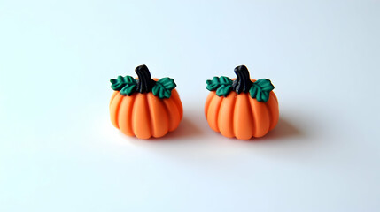 Miniature pumpkins, autumn decoration, white background, fall crafts
