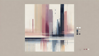 Obraz premium デジタル抽象アート：未来的なグリッチデザイン