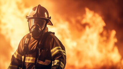 Naklejka premium firefighter in action during a wildfire, soldiers providing support with equipment, soft gradient background,generative ai illustration