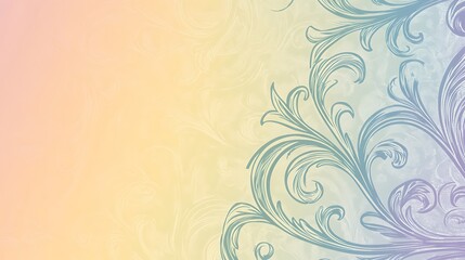 Pastel Swirls Background With Elegant Floral Design