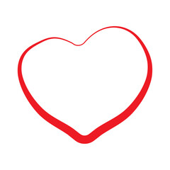 red heart on white background love heart icon  Valentine's day symbol vector