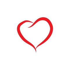 red heart isolated on white