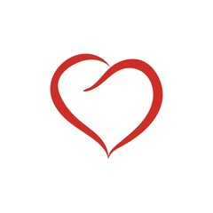 red heart isolated on white