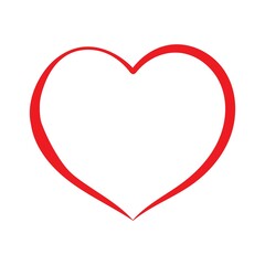 red heart isolated on white