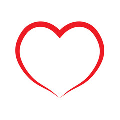 red heart on white background love heart icon  Valentine's day symbol vector