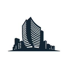 Obraz premium City building silhouette vector, Building vector design element