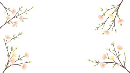 Spring border illustration.