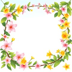 Spring border illustration.