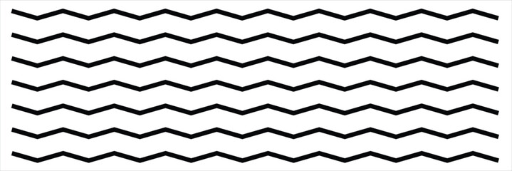 Wavy zigzag lines. Black underlines wavy curve zig zag line pattern in abstract style, horizontal line eps 20 .