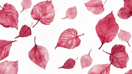 Colorful autumn leaves scattered on a white background, showcasing nature's beauty and detail