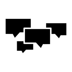 Simple Bubble Chat Glyph Icon – Solid Speech Bubble Symbol
