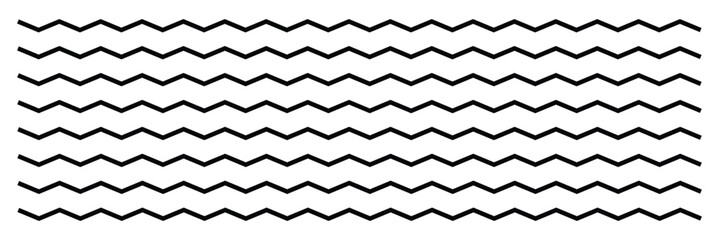 Wavy zigzag lines. Black underlines wavy curve zig zag line pattern in abstract style, horizontal&nbsp;line&nbsp;eps&nbsp;20 .