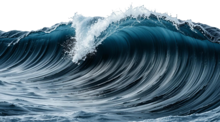 Ocean Wave Curl and Spray Detail, transparent background png