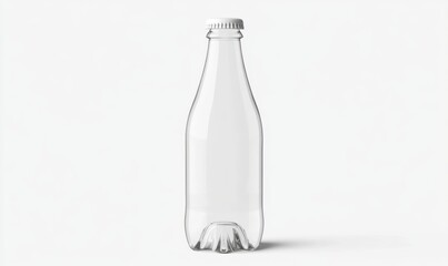 Fototapeta premium Clear glass bottle, studio shot, white background, packaging design