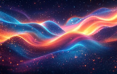 Abstract luminous space waves background. Featuring luminous space waves and bright colors. Emphasizing motion and depth. Ideal for space and creative themes.