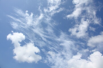 Blue sky with clouds horizontal image