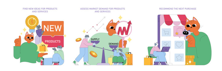 Product Marketing. Flat Vector Illustration