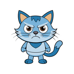 Obraz premium Cute angry cat cartoon vector illustration