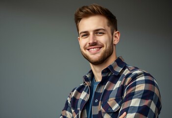 Fototapeta premium Photorealistic portrait of a male in a casual setting