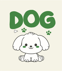 funny dog  happy cartoon vector illustration baby t shirt graphic