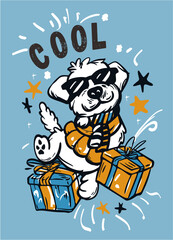 funny dog  happy cartoon vector illustration baby t shirt graphic