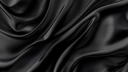 Obraz premium Black silk fabric drapes, elegant background (2)