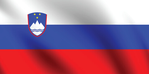 Flag of Slovenia. Slovenia flag official size and color standards digital vector illustration. Waving flag.