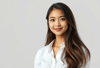 Obraz premium Photorealistic portrait of a young female student