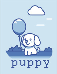 funny dog  happy cartoon vector illustration baby t shirt graphic