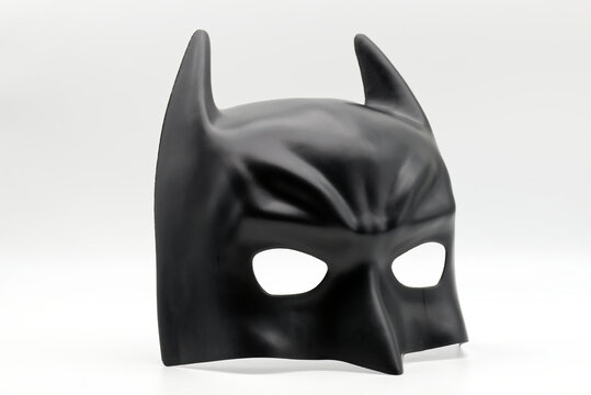 Bologna - Italy - February 10, 2025: The Batman mask by Ciao Srl isolated on white