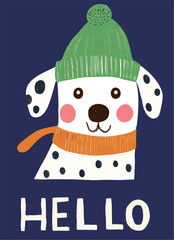 funny dog  happy cartoon vector illustration baby t shirt graphic