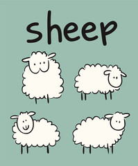 happy sheep Cartoon Illustration Graphic