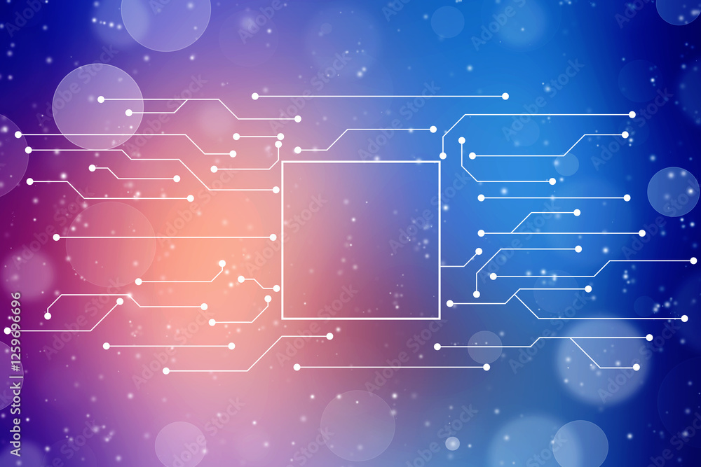 Poster abstract futuristic circuit board illustration, circuit board with various technology elements. circ