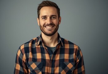 Obraz premium Portrait of a male in a flannel shirt