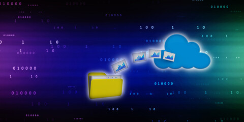 3d rendering Cloud computing concept, Cloud internet technology concept background, Cloud computing and network security technology concept