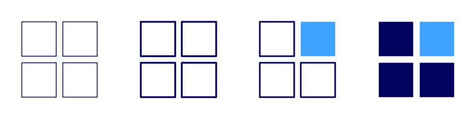 Grid connectivity solutions icon in 4 different styles. Thin Line, Line, Bold Line, Duotone. Duotone style. Editable stroke