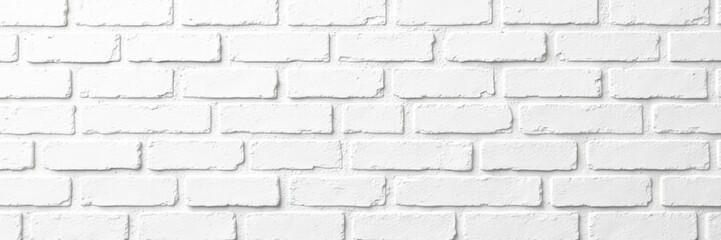 Obraz premium Clean white brick wall texture, subtle grout lines, rough, design, block
