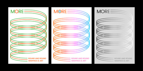 Simple line spin round and round cover graphic design twirl bold line springs colorful modern minimal style gradient poster flyer printing layout circle curve