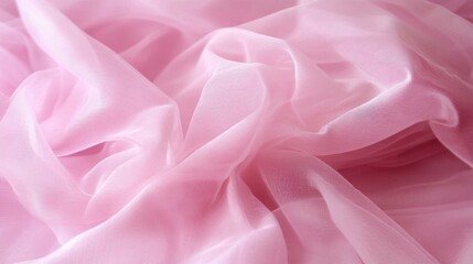 Obraz premium Pink fabric drapes, soft folds, textile texture, background for design