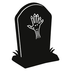vector of a tombstone with a skeletal hand emerging