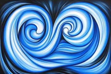 Dynamic Abstract Blue Waves Creating Fluid Swirls in Contemporary Artistic Design